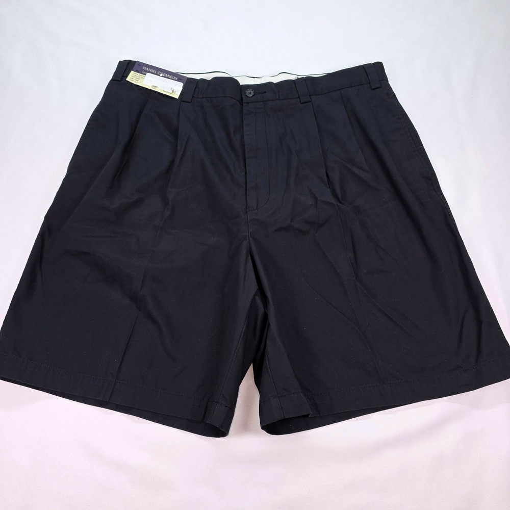 Daniel Cremieux Monaco Golf Shorts Mens 38 Blue Graphite Pleated Cotton S65HX352